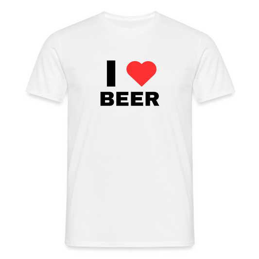I love beer T-shirt herr - vit