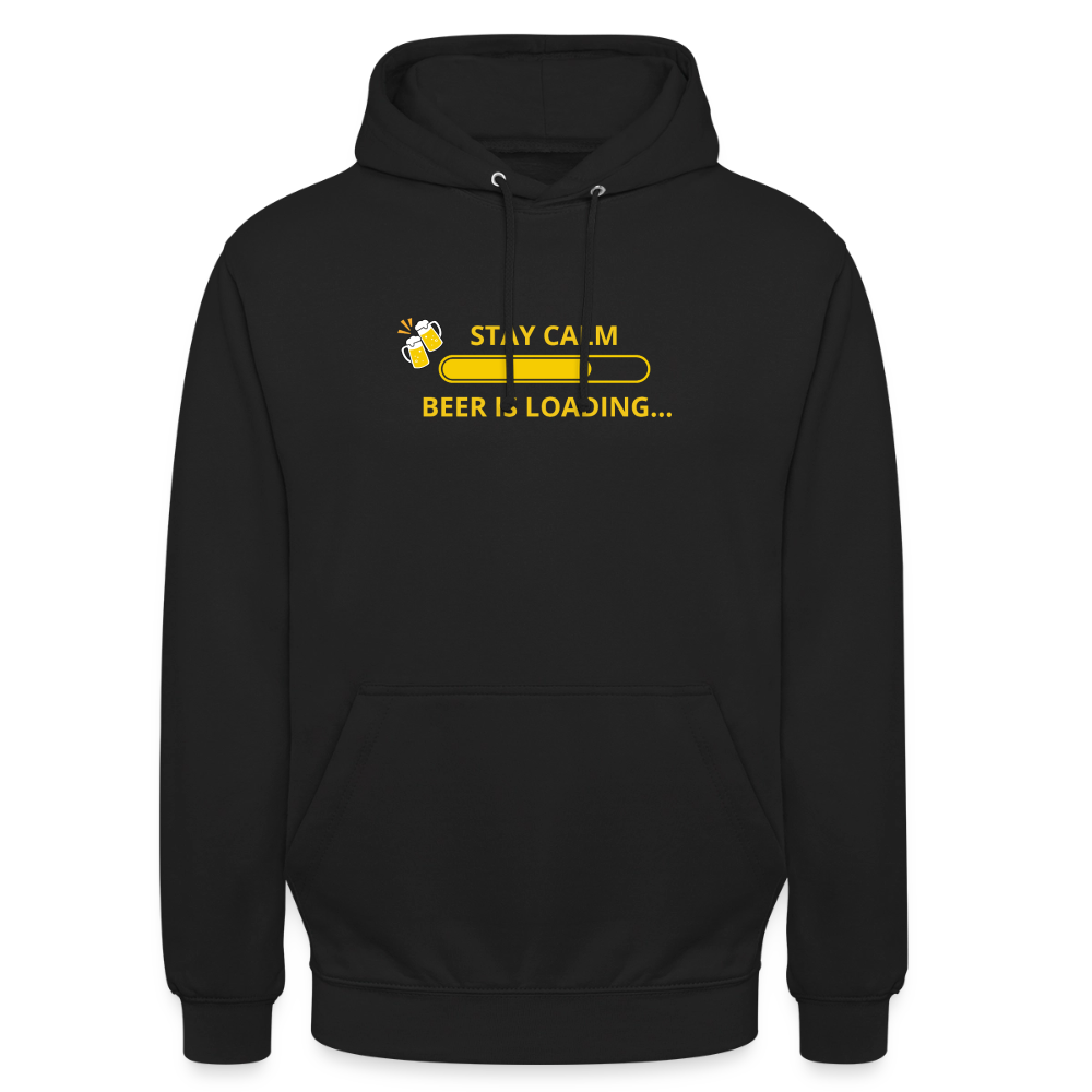 Stay calm beer is loading... Hoodie unisex - svart