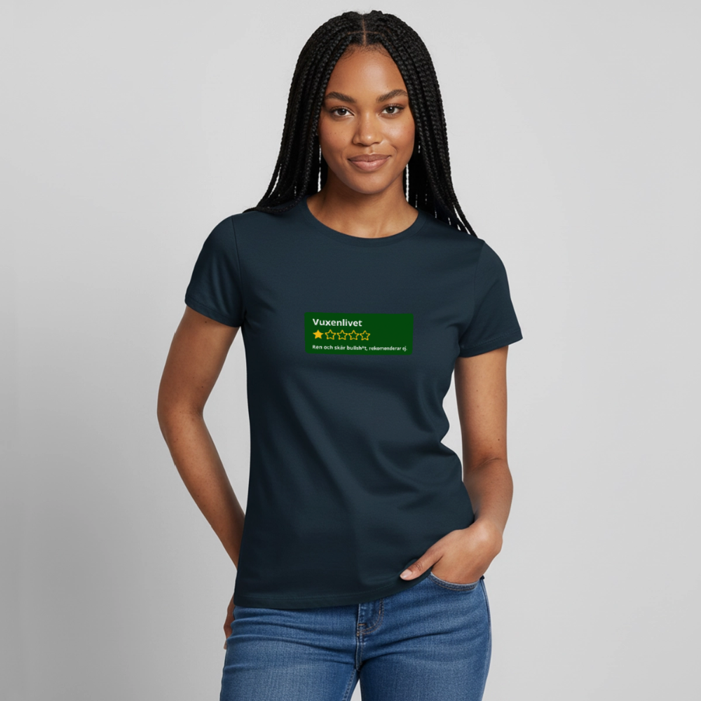 Recension på vuxenlivet T-shirt dam - marinblå