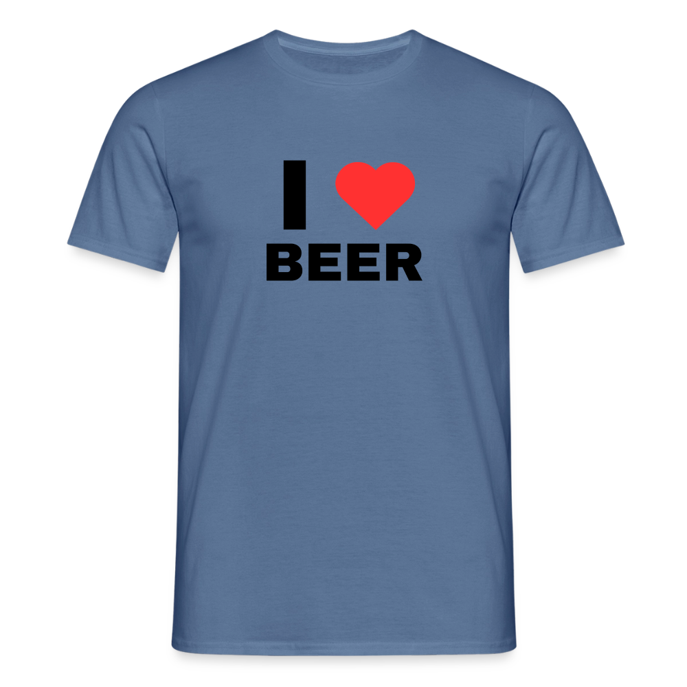 I love beer T-shirt herr - duvblå 