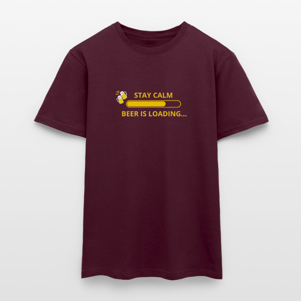 Stay calm beer is loading T-shirt herr - tegelröd