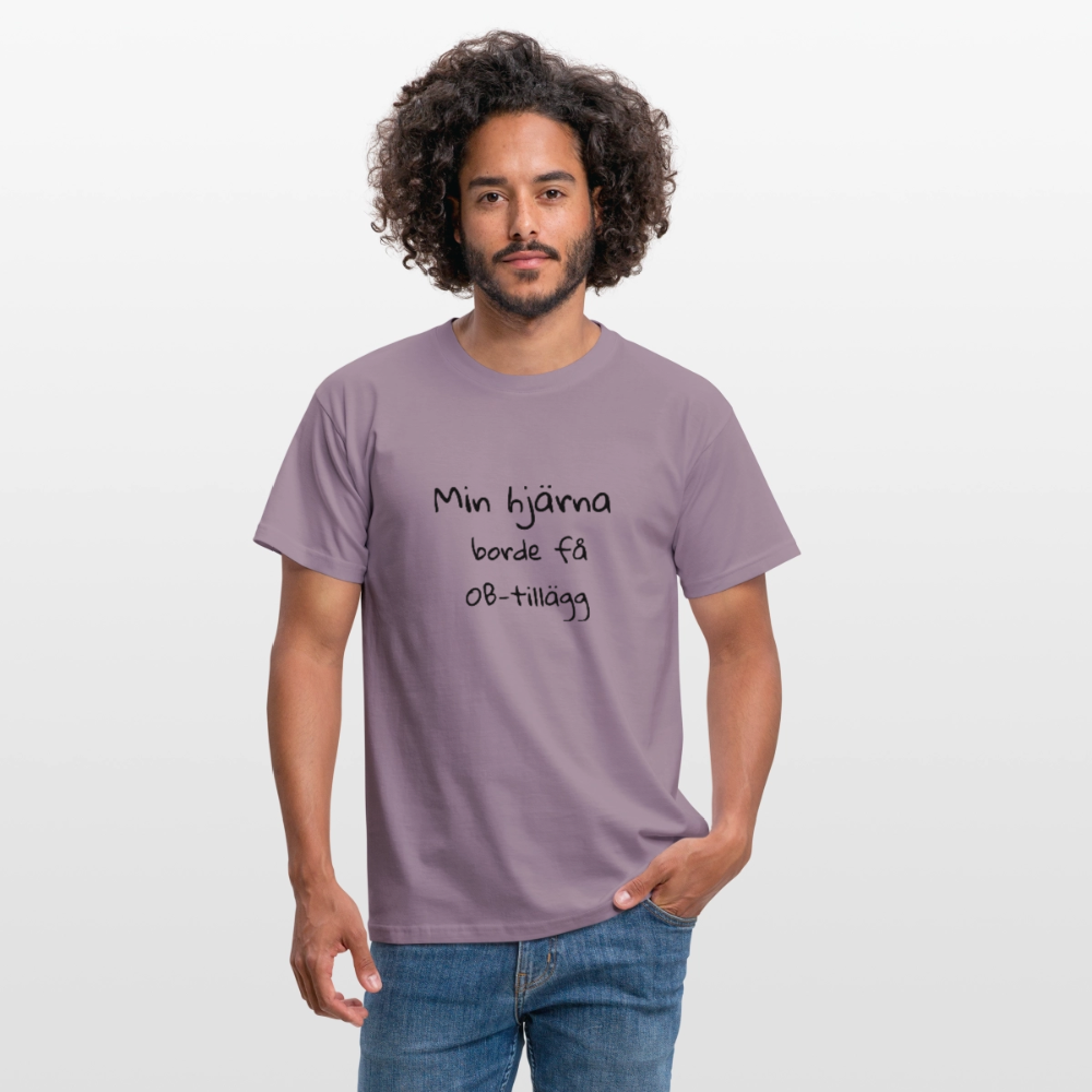 Min hjärna borde få OB-tillägg T-shirt herr - lilagrå 