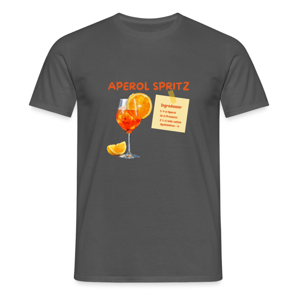 Aperol spritz T-shirt herr - kolgrå