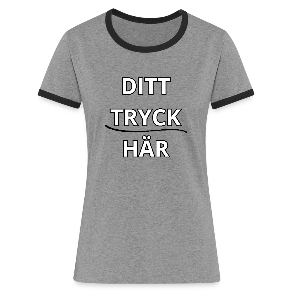 Women's Ringer T-Shirt - gråmelerad/svart