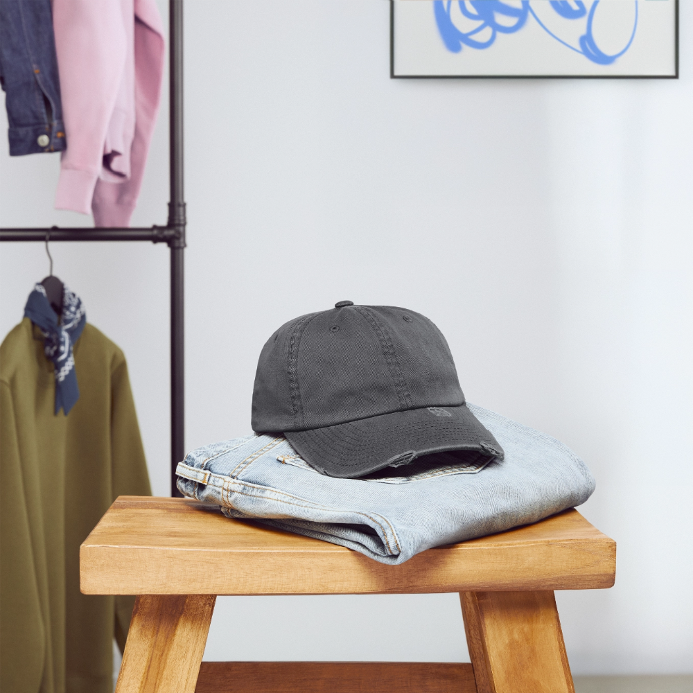 Low Profile Destroyed Cap - dark grey