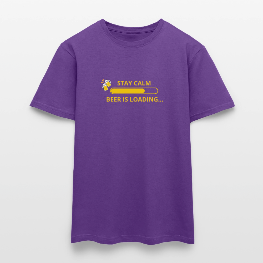 Stay calm beer is loading T-shirt herr - lila