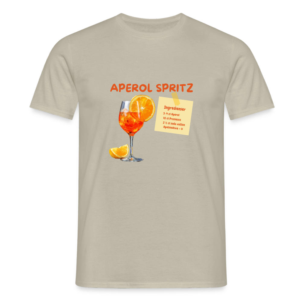 Aperol spritz T-shirt herr - sandbeige