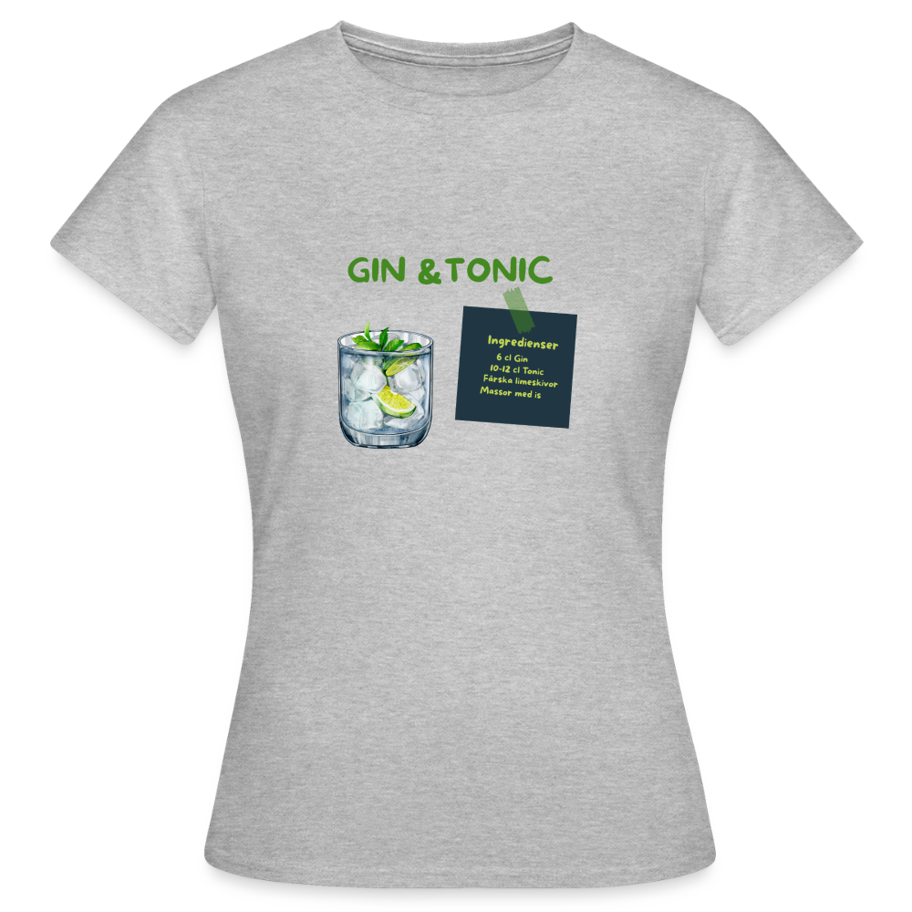 Gin & tonic T-shirt dam - gråmelerad