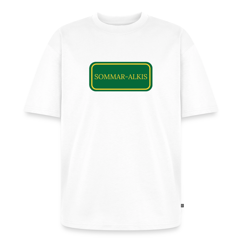 Sommar-alkis Oversized premium-T-shirt unisex - vit