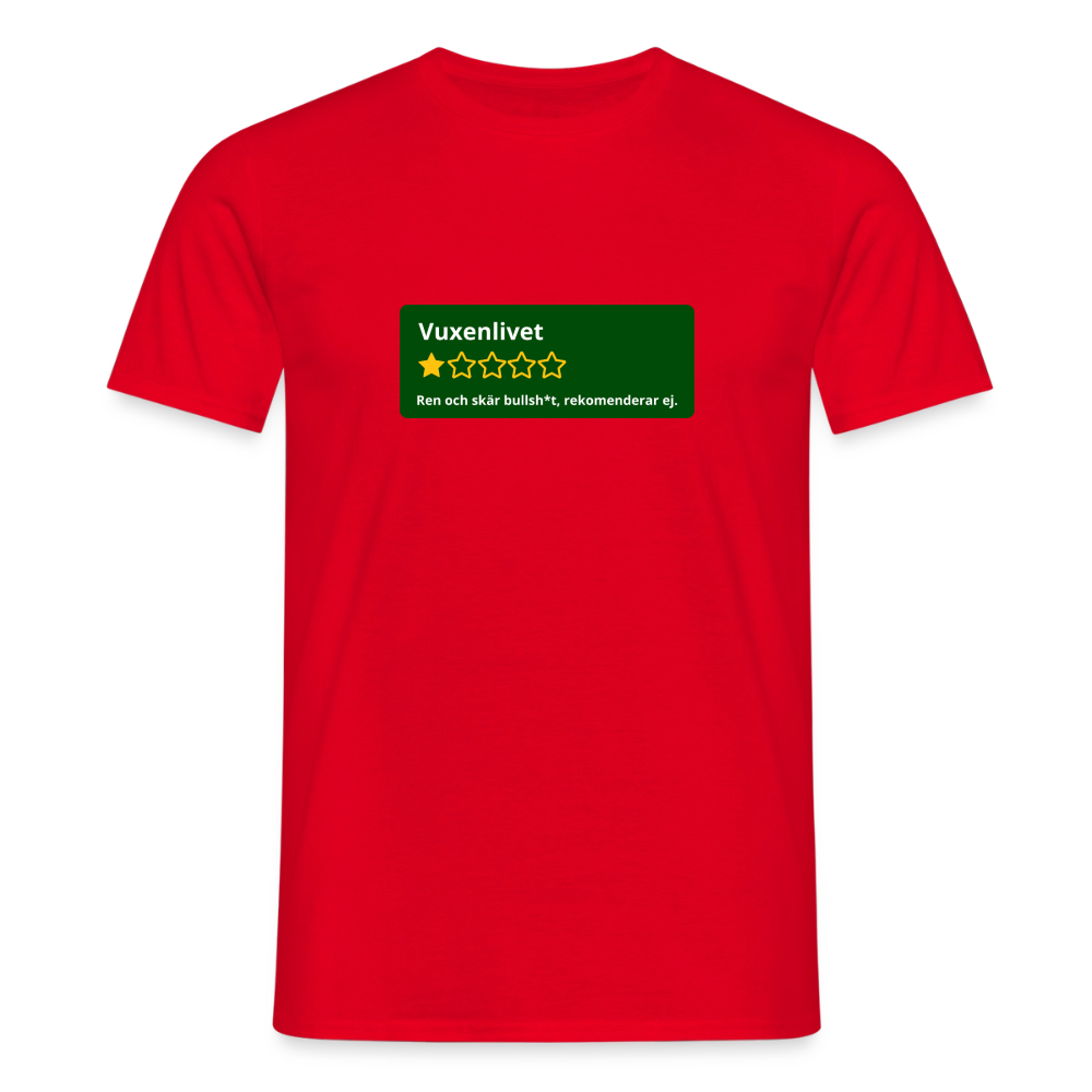 Recension på vuxenlivet T-shirt Herr - röd