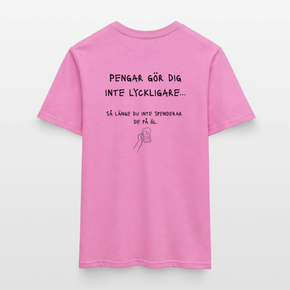Pengar gör dig inte lyckligare så länge du inte spenderar de på öl T-shirt herr - rosa