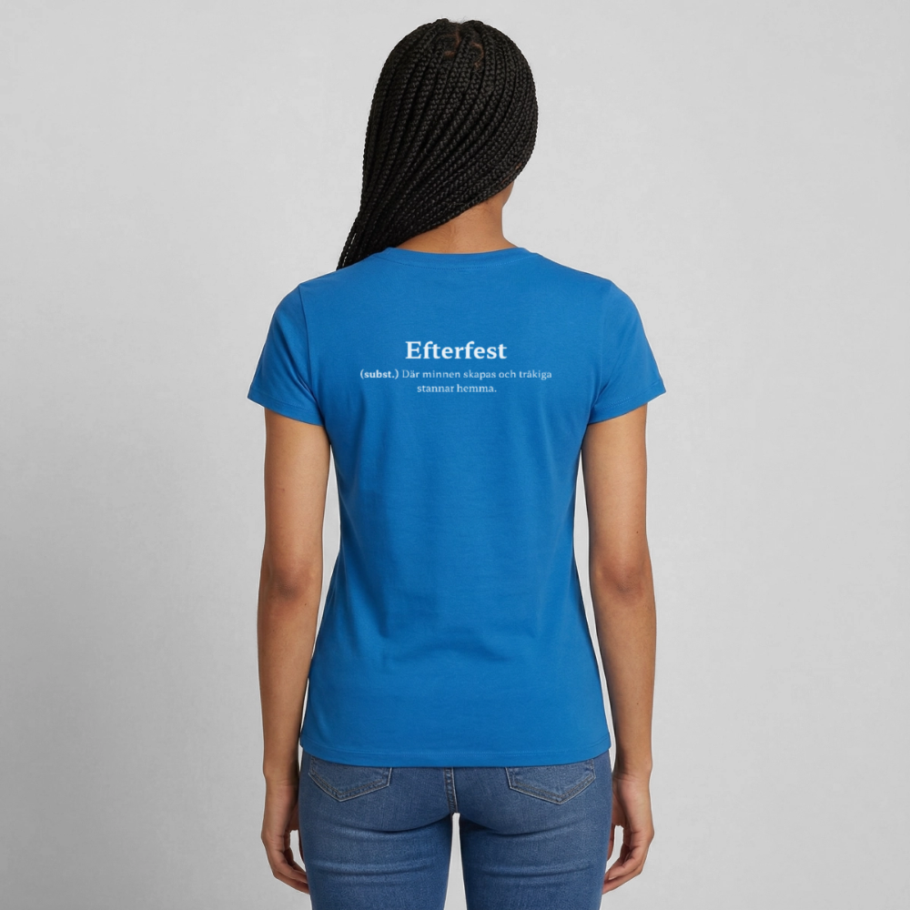 Efterfest T-shirt Dam - royalblå