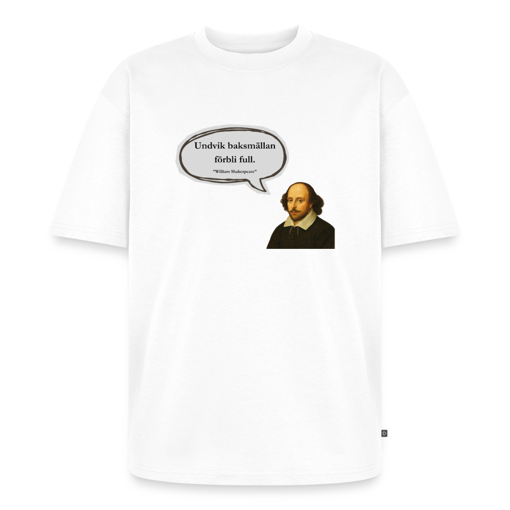 Undvik baksmällan förbli full oversized premium-T-shirt unisex - vit