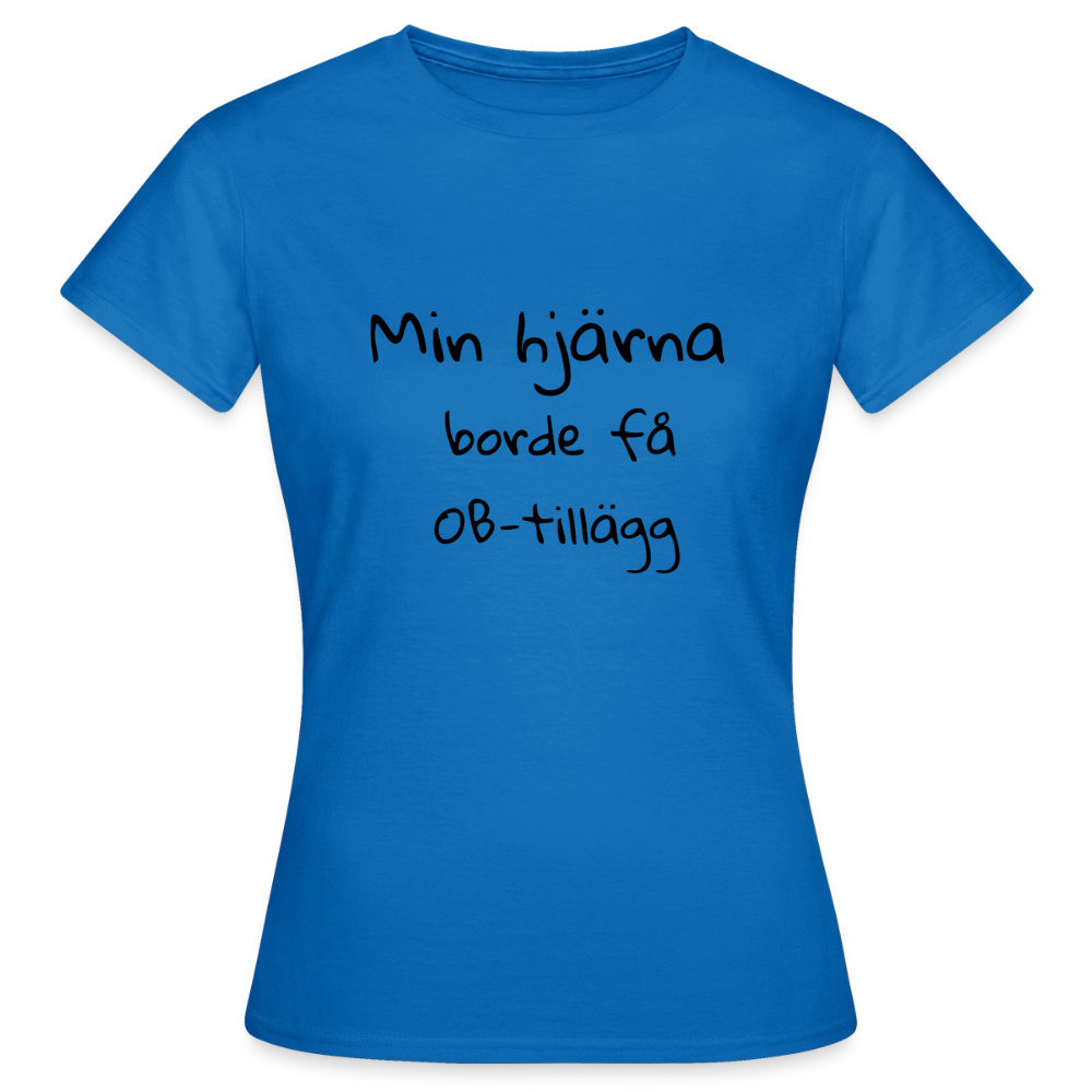 Min hjärna borde få OB-tillägg T-shirt Dam - royalblå