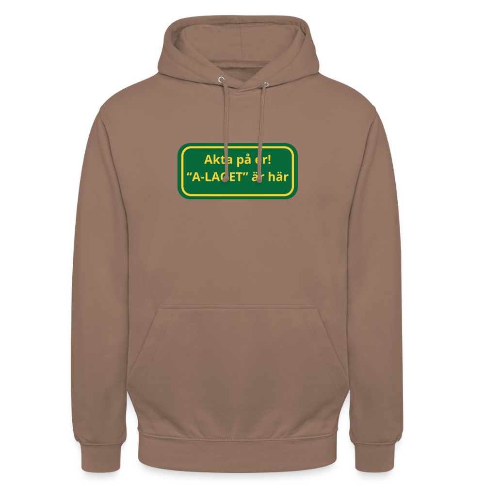 Akta på er A-laget är här Hoodie unisex - mocka