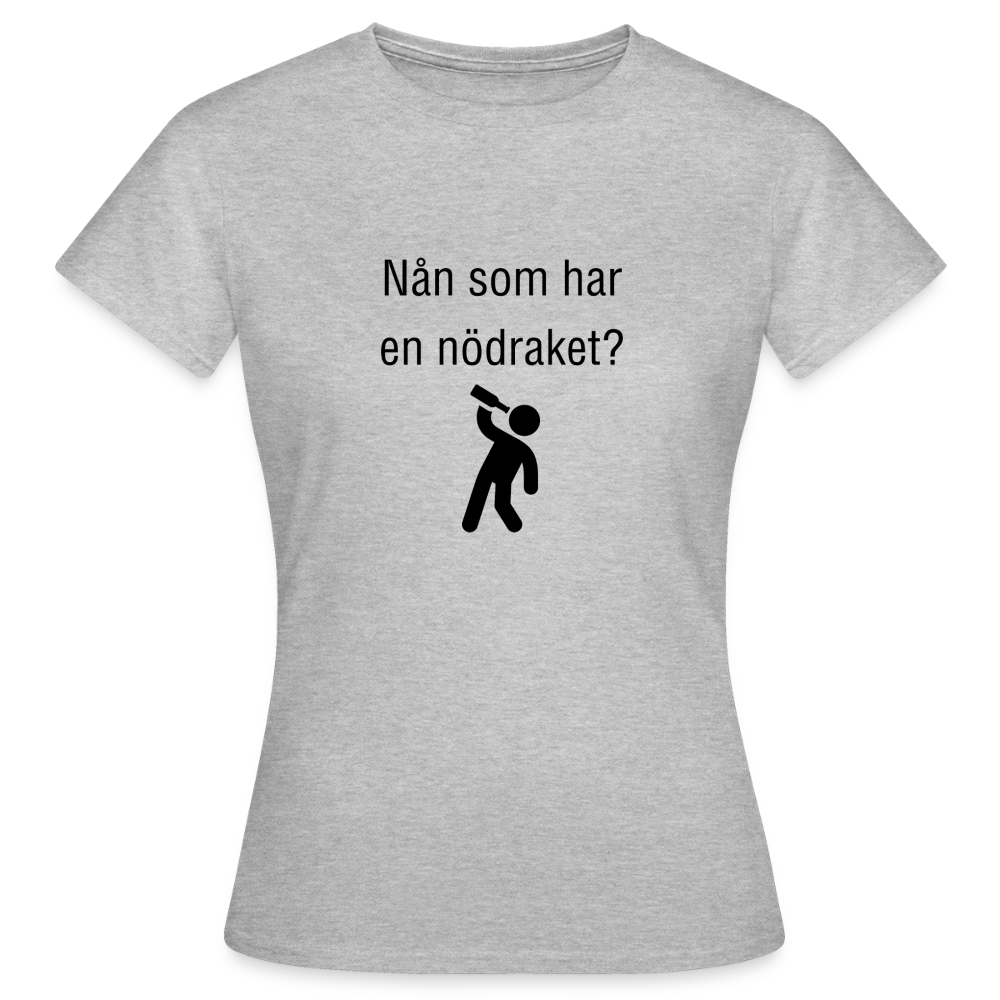 Nån som har en nödraket? T-shirt dam - gråmelerad