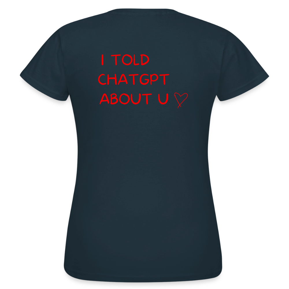 I told ChatGPT about u T-shirt dam - marinblå