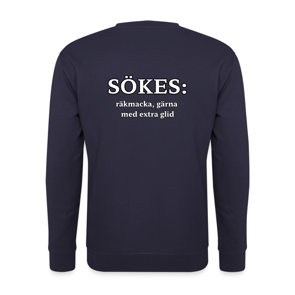 Sökes: Räkmacka, gärna med extra glid T-shirt Unisex - marinblå