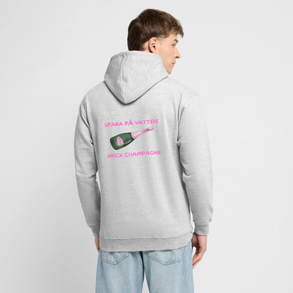 Spara på vatten, drick champagne Hoodie Unisex - ljusgråmelerad