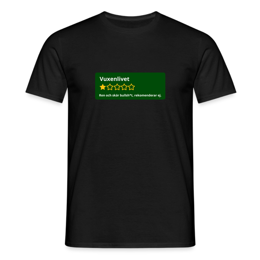 Recension på vuxenlivet T-shirt Herr - svart