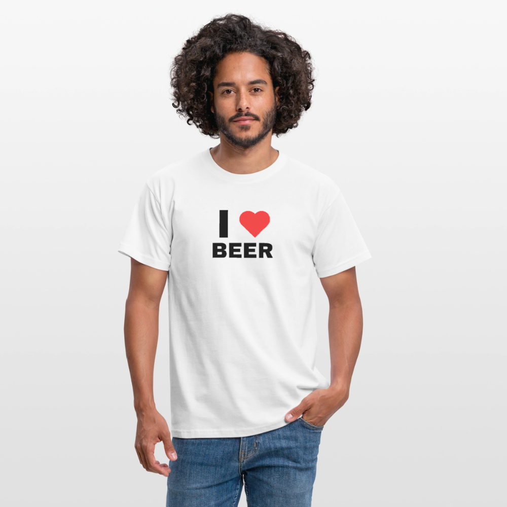 I love beer T-shirt herr - vit