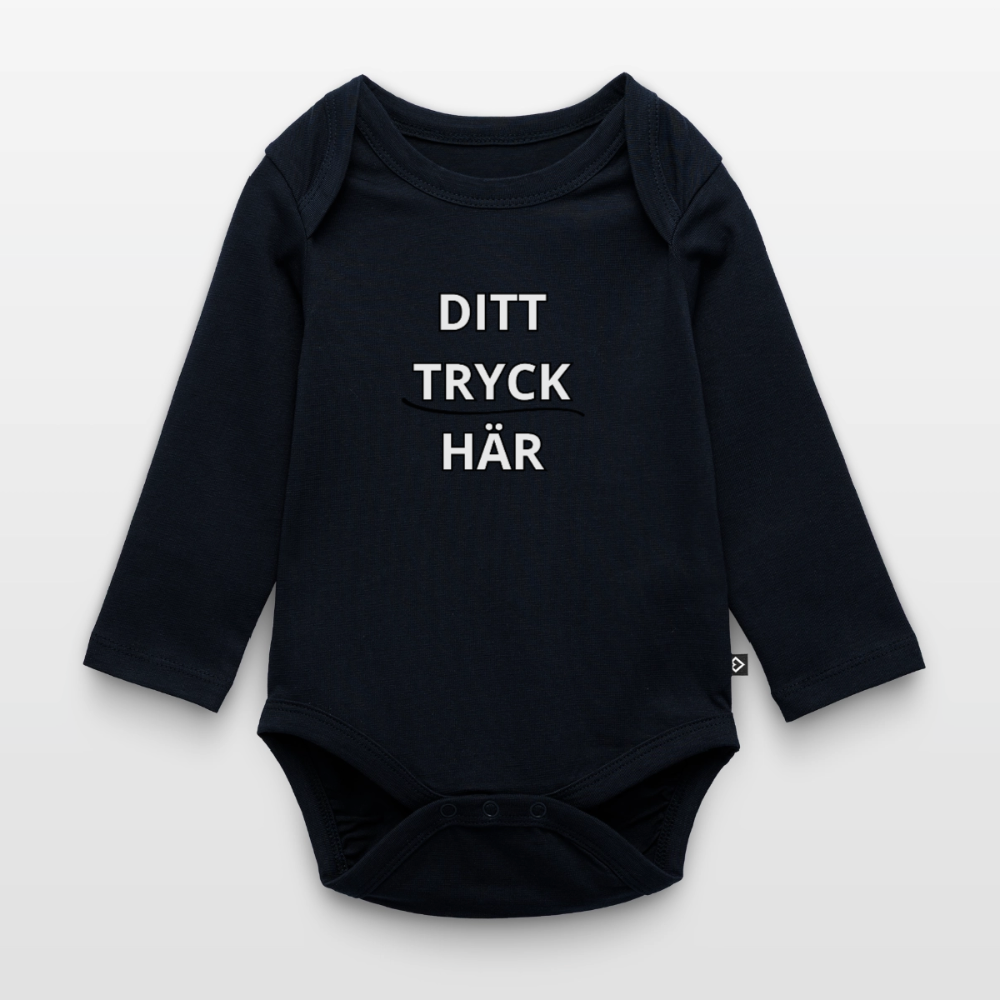 Ekologisk långärmad babybody - marinblå