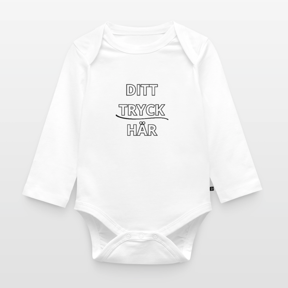 Ekologisk långärmad babybody - vit