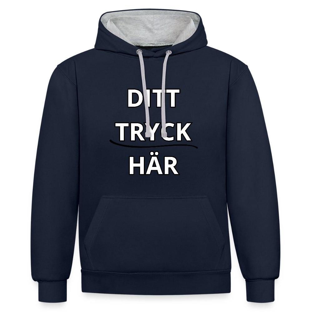 Contrast Colour Hoodie - marinblå/gråmelerad