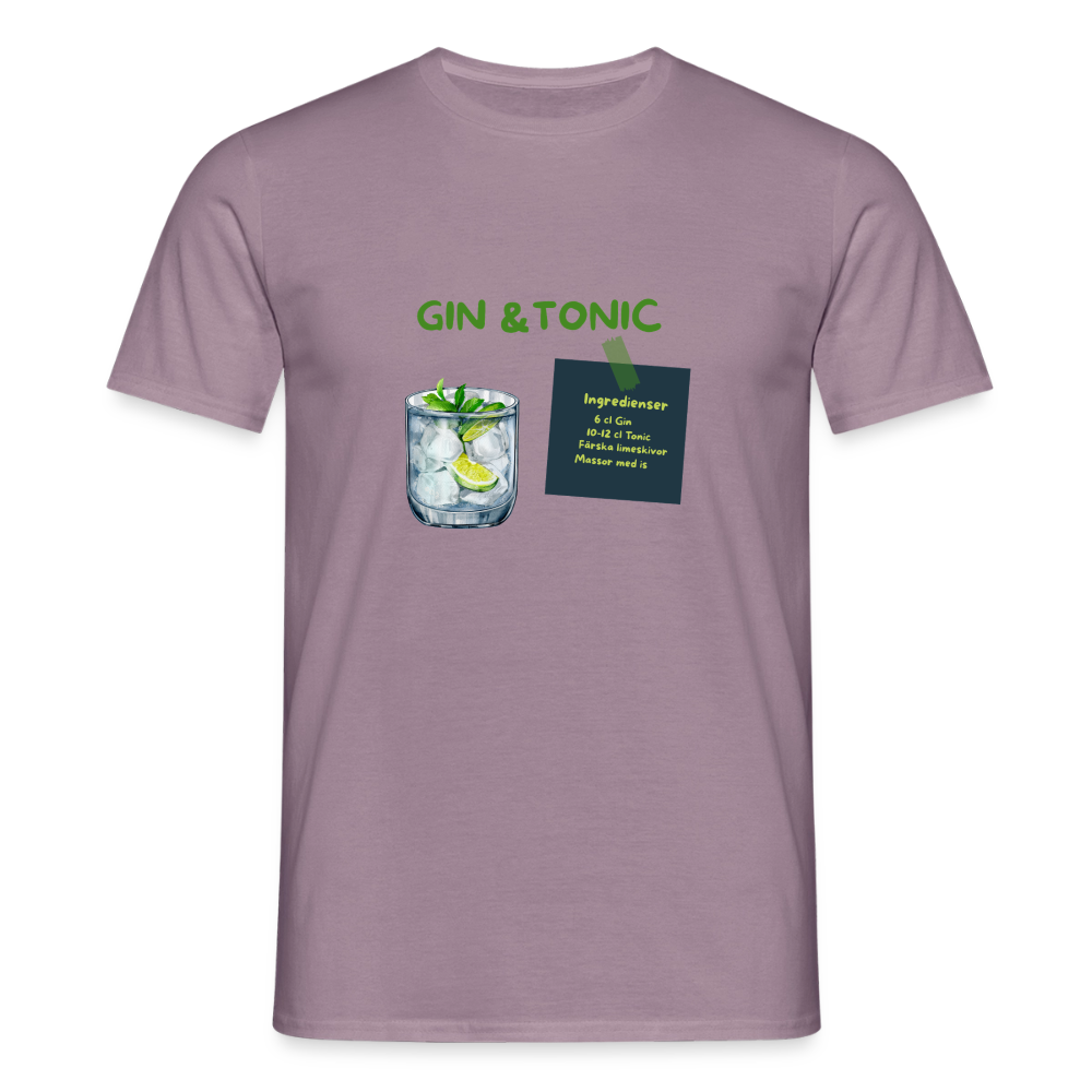 Gin & tonic T-shirt herr - lilagrå 