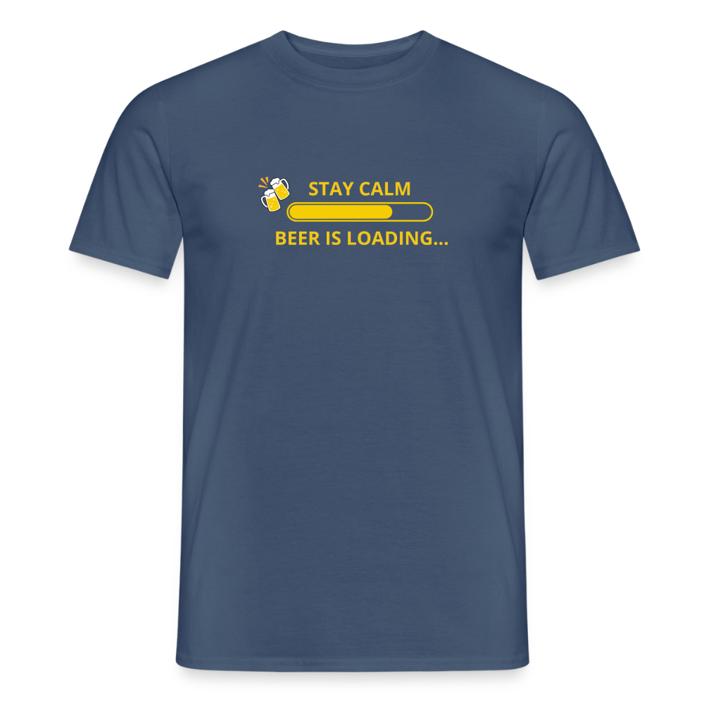 Stay calm beer is loading T-shirt herr - mörk denimblå