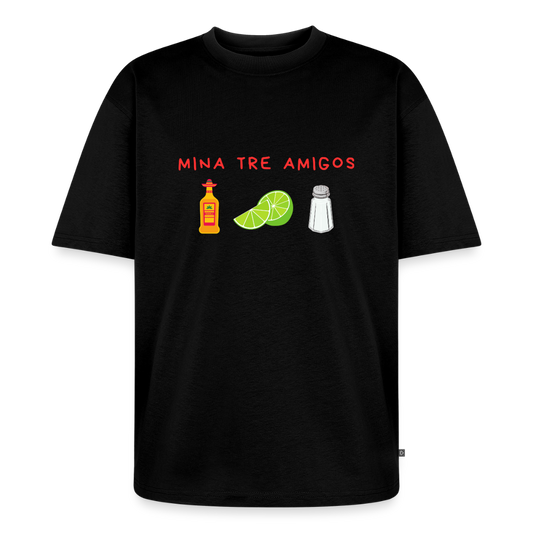 Mina tre amigos oversized premium-T-shirt Unisex - svart