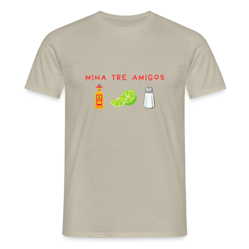 Mina tre amigos T-shirt Herr - sandbeige
