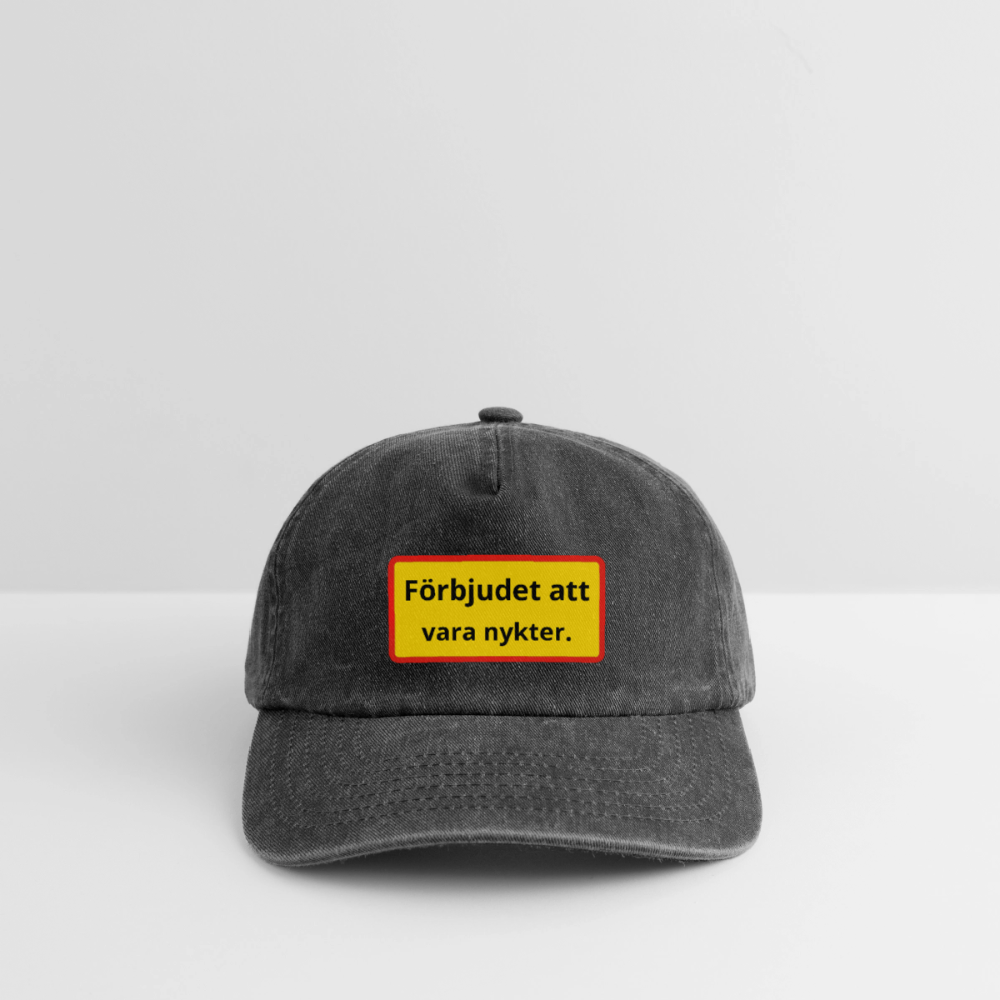 Förbjudet att vara nykter vintagekeps - vintagesvart