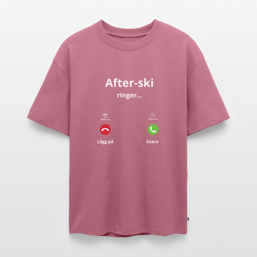 After-ski ringer... oversized premium-T-shirt unisex - malvafärgad