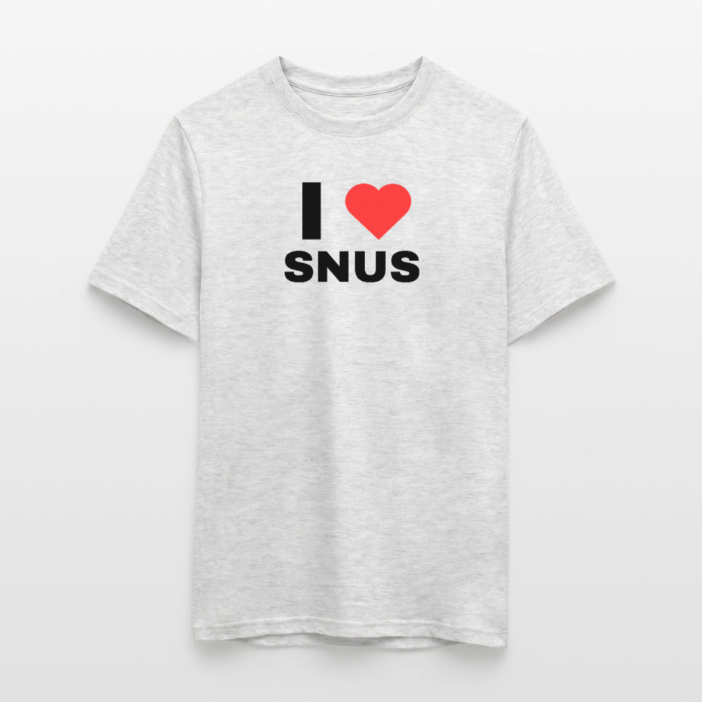 I love snus T-shirt herr - gråmelerad