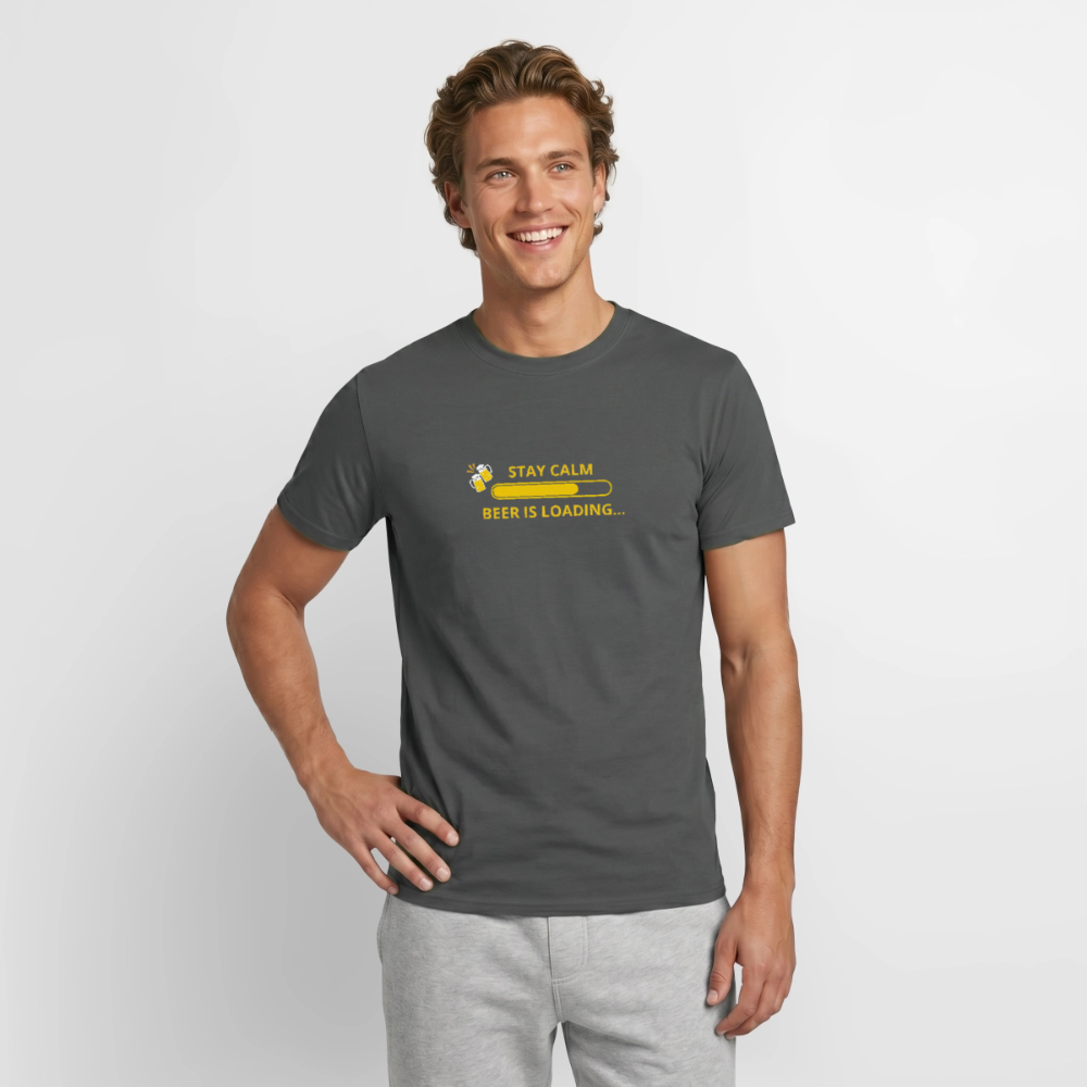 Stay calm beer is loading T-shirt herr - kolgrå
