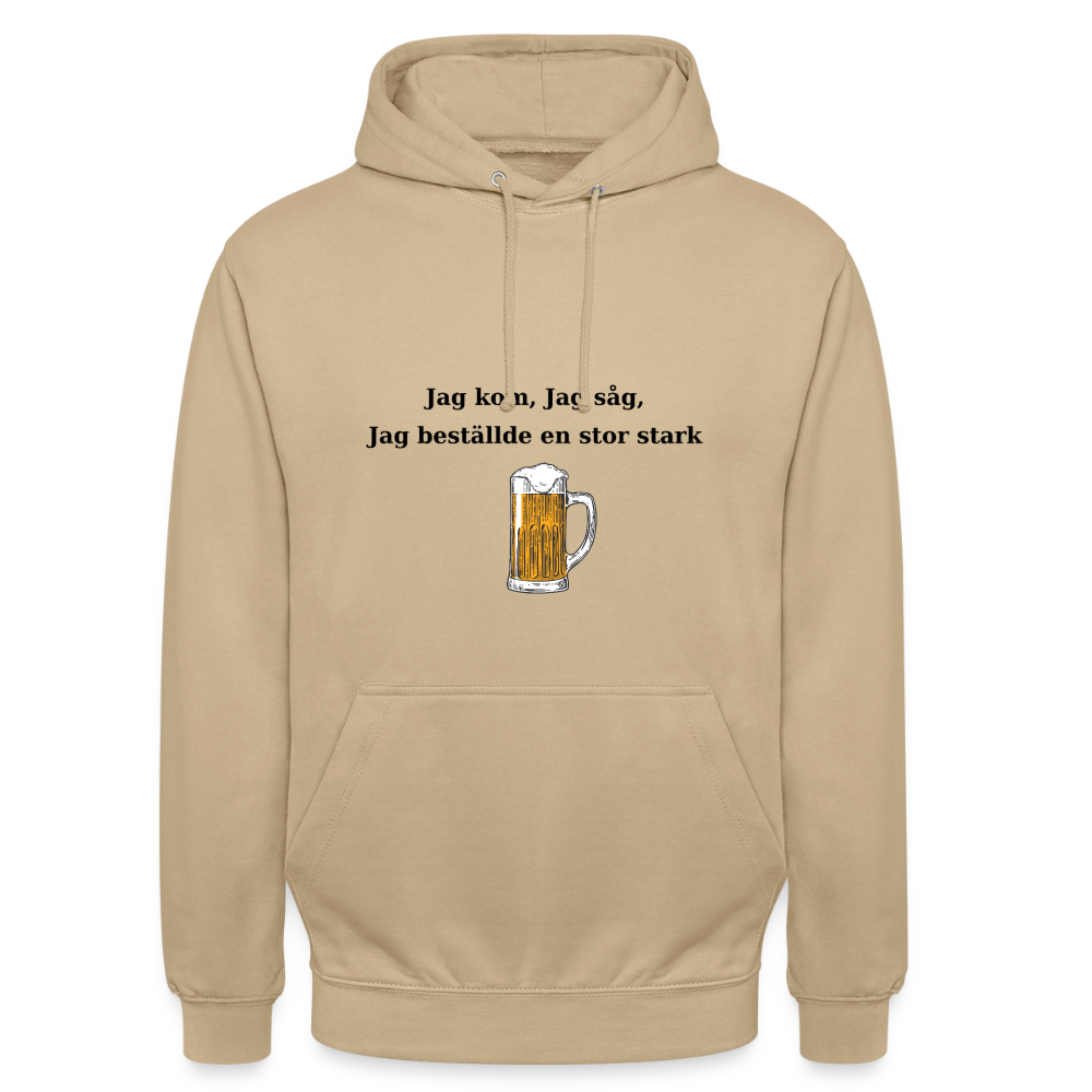 Jag kom, jag såg, jag beställde en stor stark Hoodie Unisex - beige