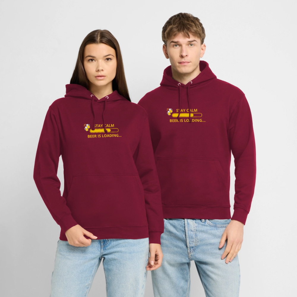 Stay calm beer is loading... Hoodie unisex - bordeaux