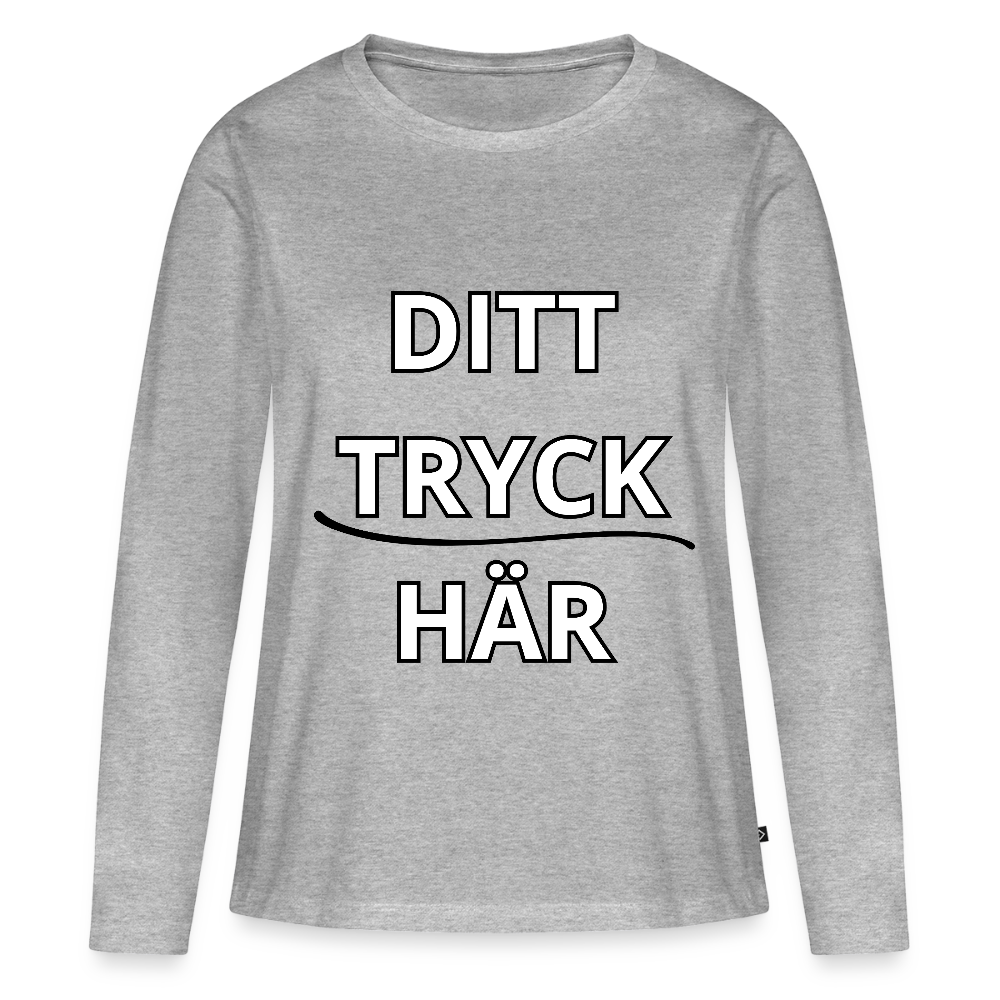 Långärmad premium-T-shirt dam - gråmelerad