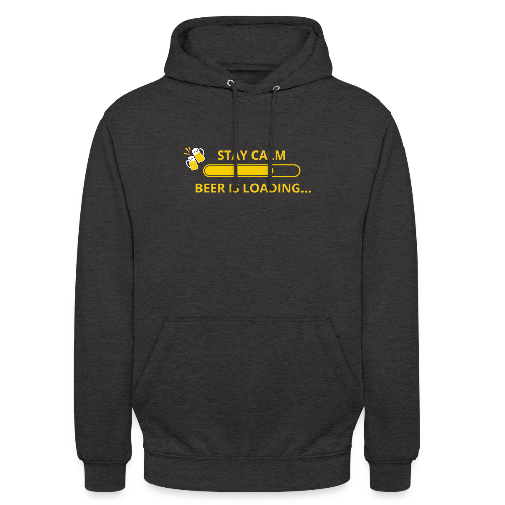Stay calm beer is loading... Hoodie unisex - kolgrå