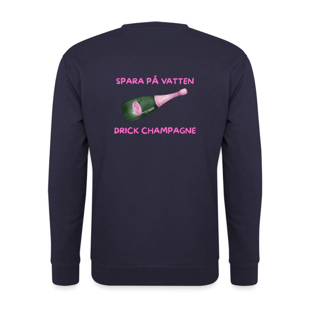 Spara på vatten, drick champagne Tröja Unisex - marinblå
