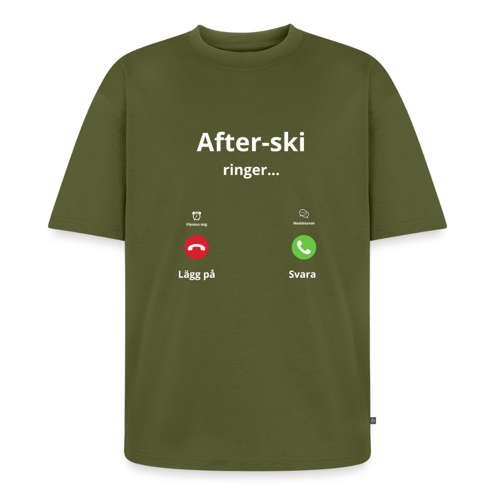 After-ski ringer... oversized premium-T-shirt unisex - kaki
