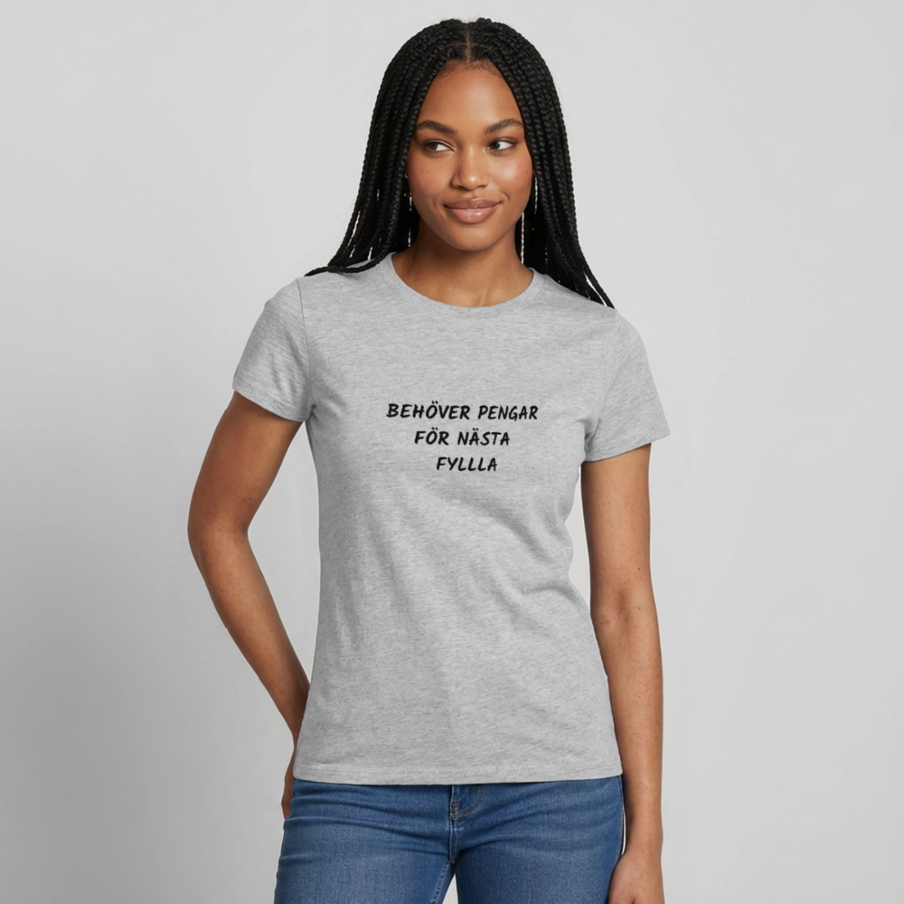 Behöver pengar för nästa fylla T-shirt dam - gråmelerad