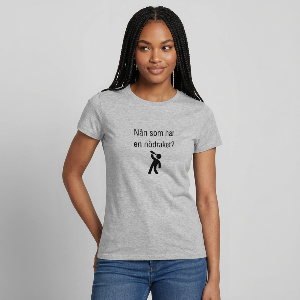 Nån som har en nödraket? T-shirt dam - gråmelerad