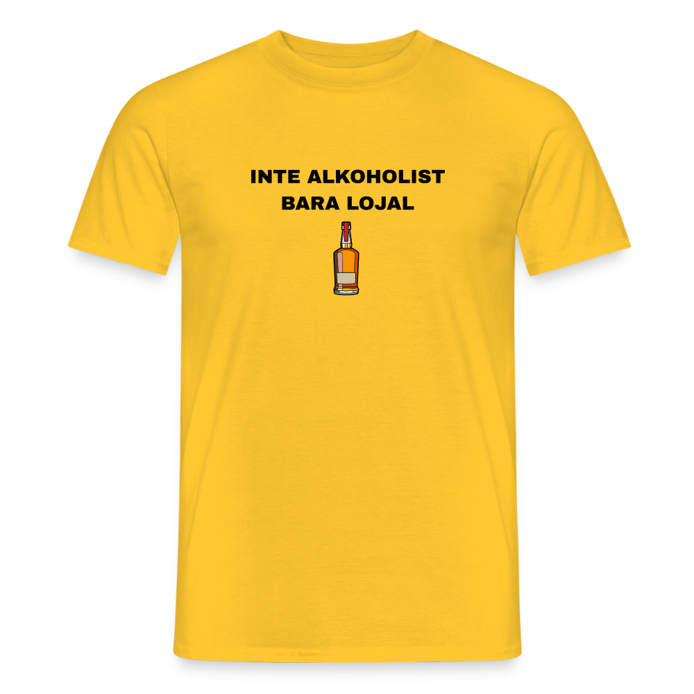 Inte alkoholist bara lojal T-shirt herr - gul