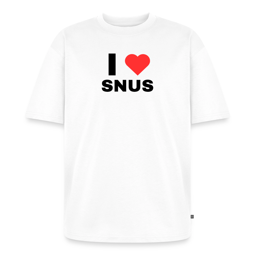 I love snus Oversized premium-T-shirt unisex - vit