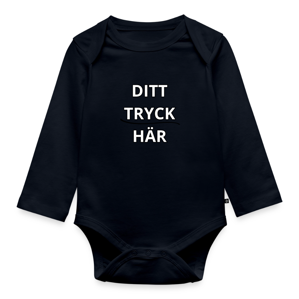 Ekologisk långärmad babybody - marinblå