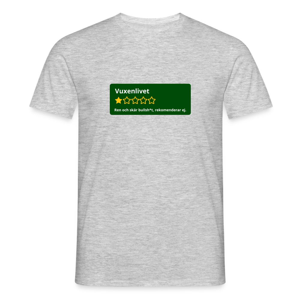 Recension på vuxenlivet T-shirt Herr - gråmelerad