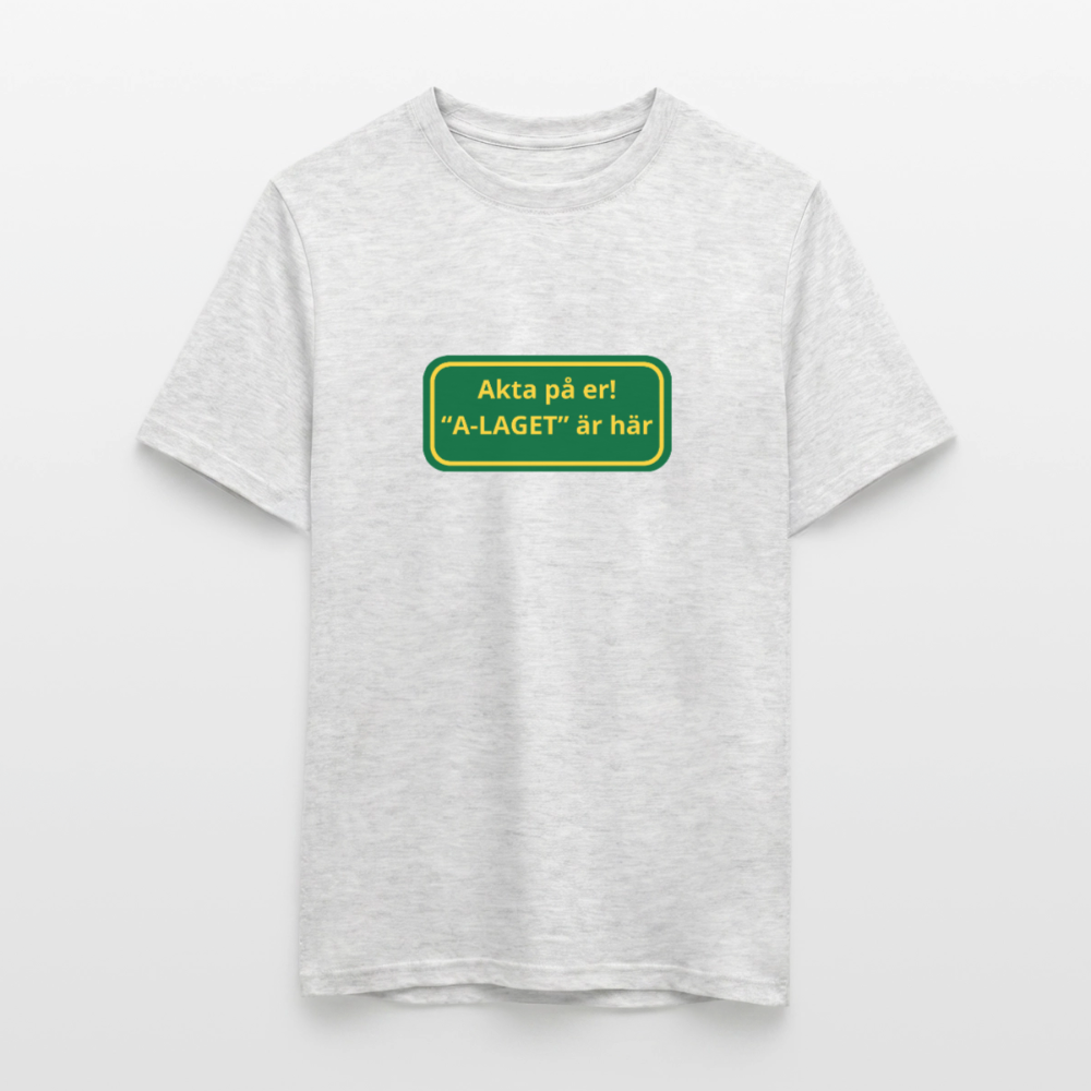 Akta på er A-laget är här T-shirt herr - gråmelerad