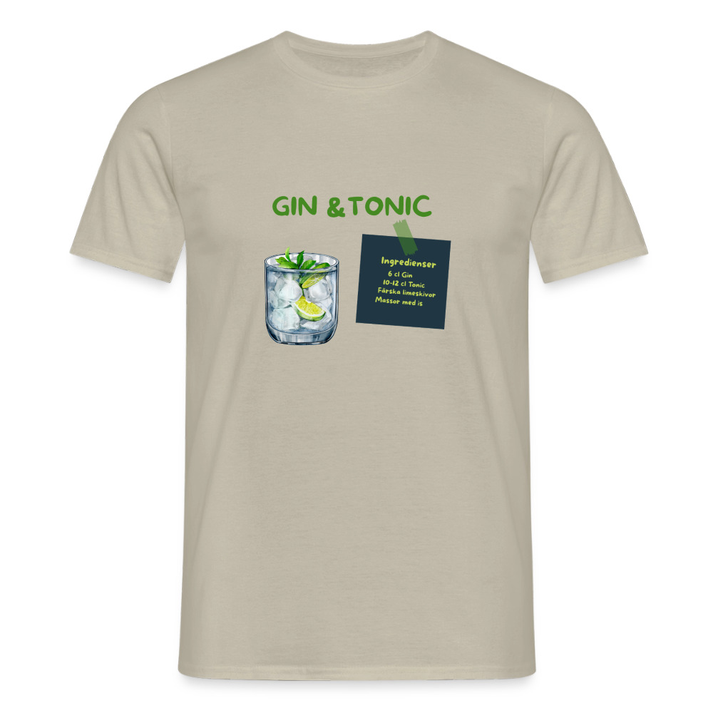 Gin & tonic T-shirt herr - sandbeige